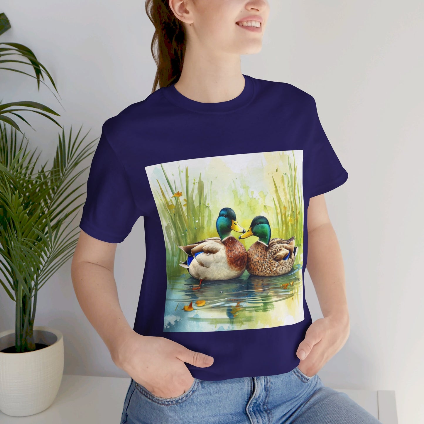 Cute Mallard Ducks Unisex Jersey Short Sleeve Tee