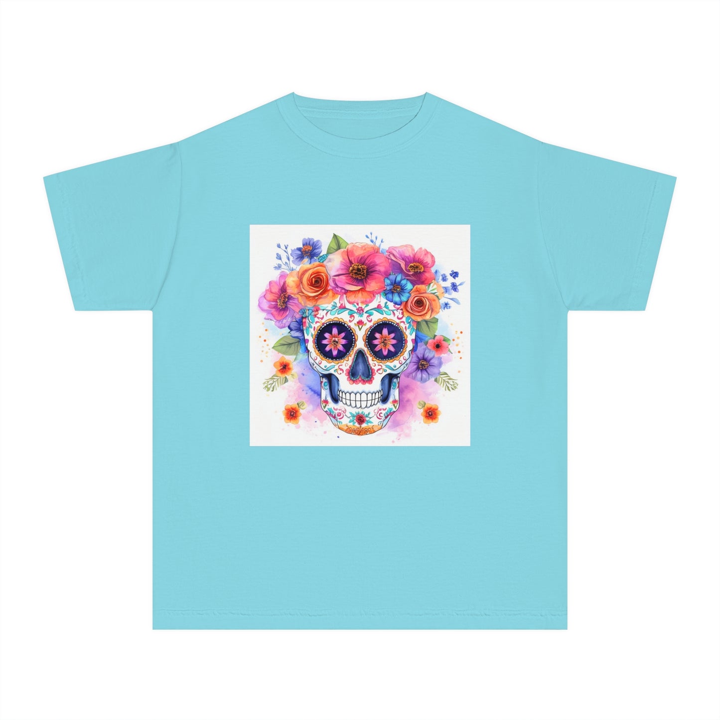 Colorful Sugar Skull Youth Midweight Tee