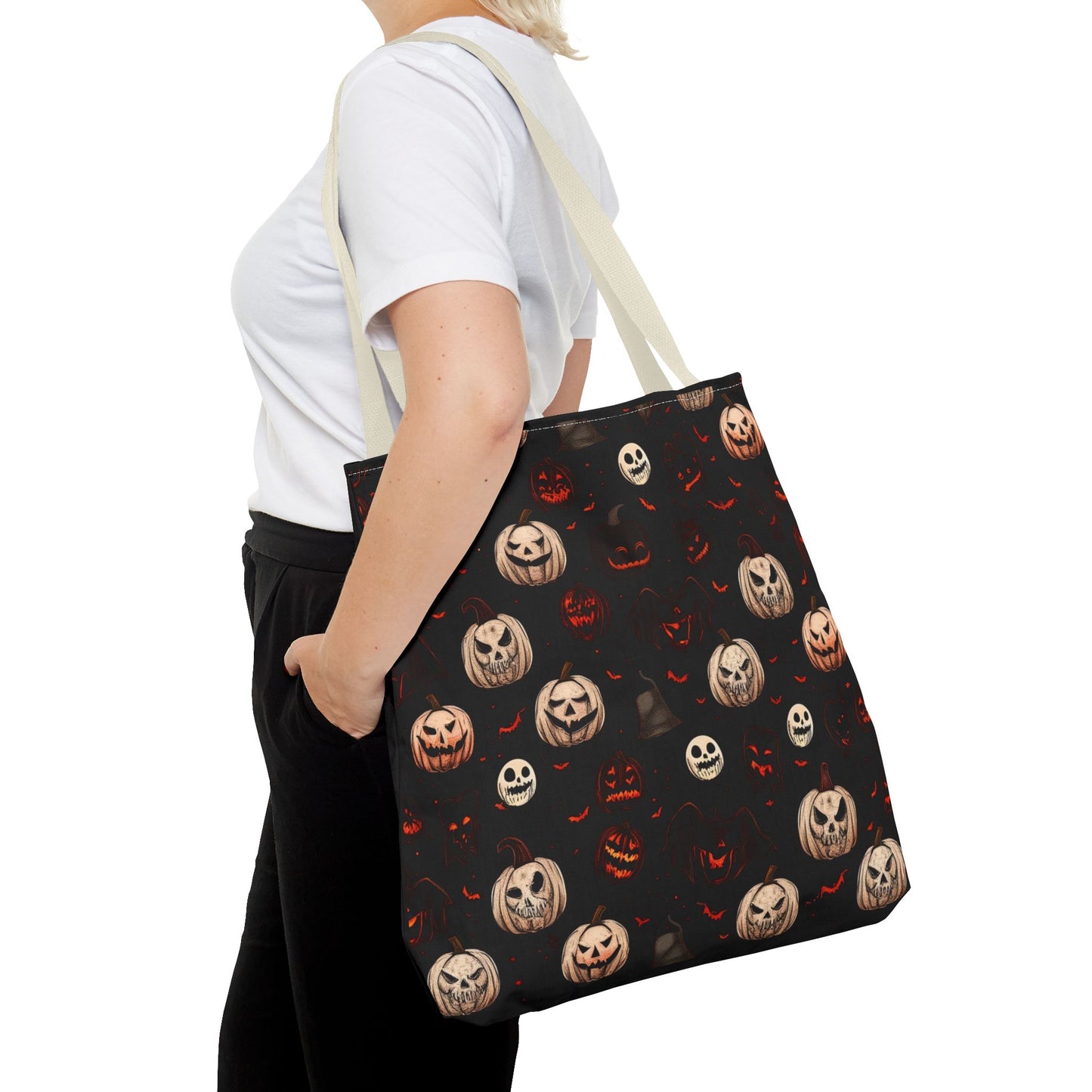 Spooky Halloween Pattern Tote Bag (AOP)