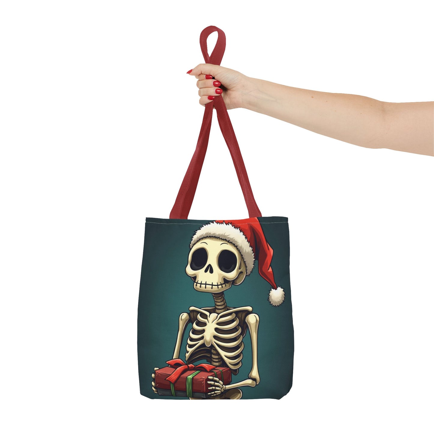 Cute Cartoon Holiday Skeleton Tote Bag (AOP)