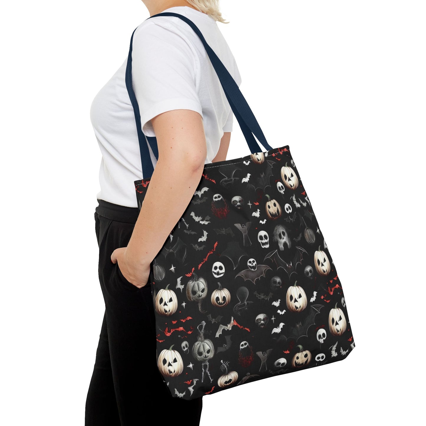 Creepy Halloween Pattern Tote Bag (AOP)