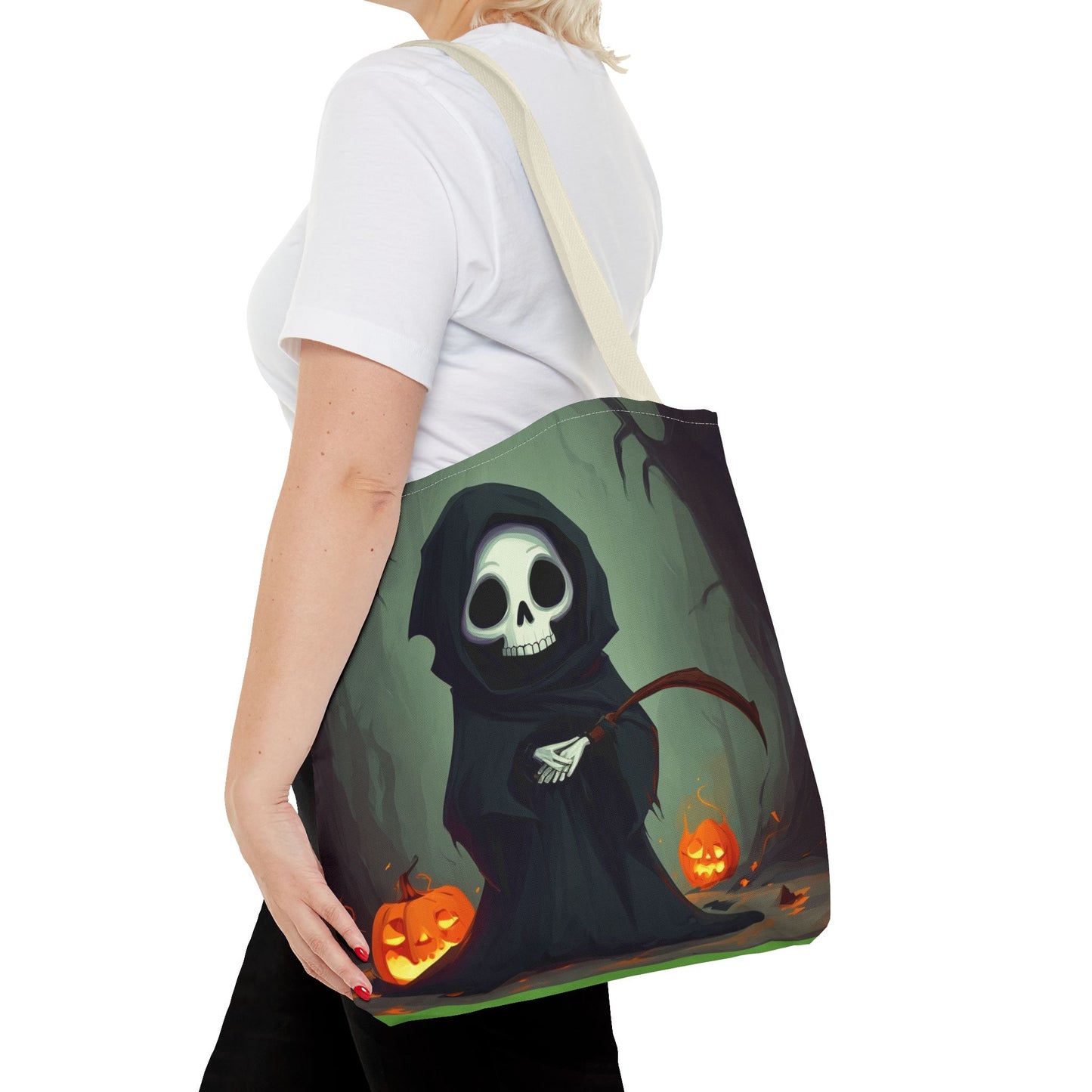 Spooky Forest Grim Reaper Tote Bag (AOP)