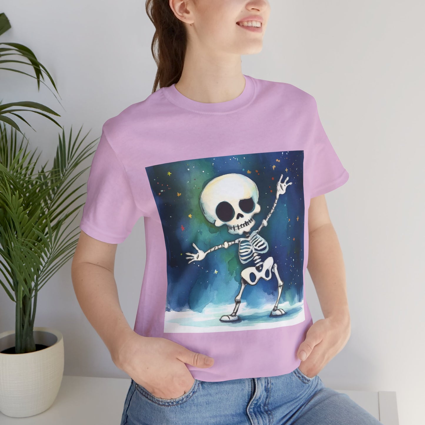 Cute Dancing Skeleton Unisex Jersey Short Sleeve Tee