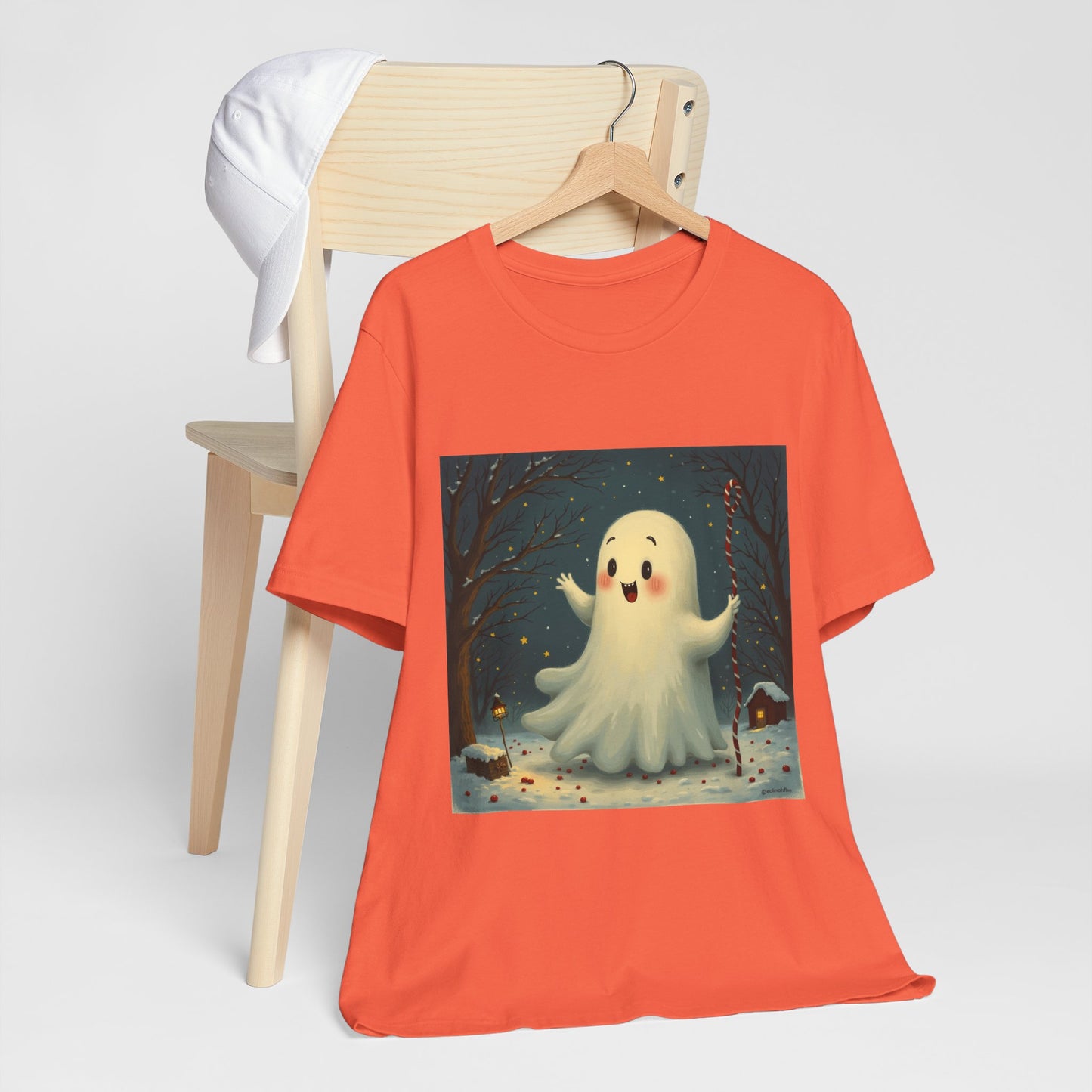 Cute Holiday Ghost Unisex Jersey Tee