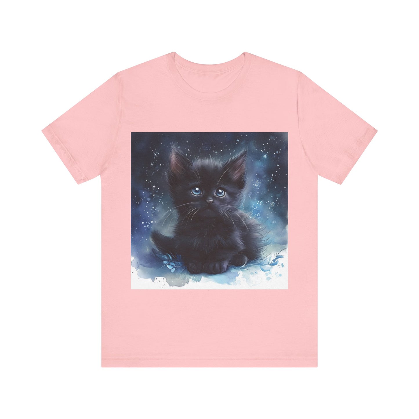 Starry Sky Black Kitten Unisex Jersey Short Sleeve Tee