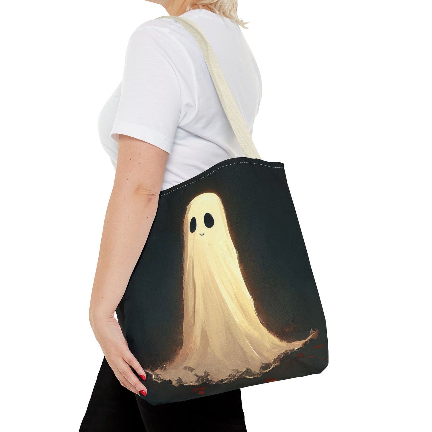 Happy Spooky Ghost Tote Bag (AOP)