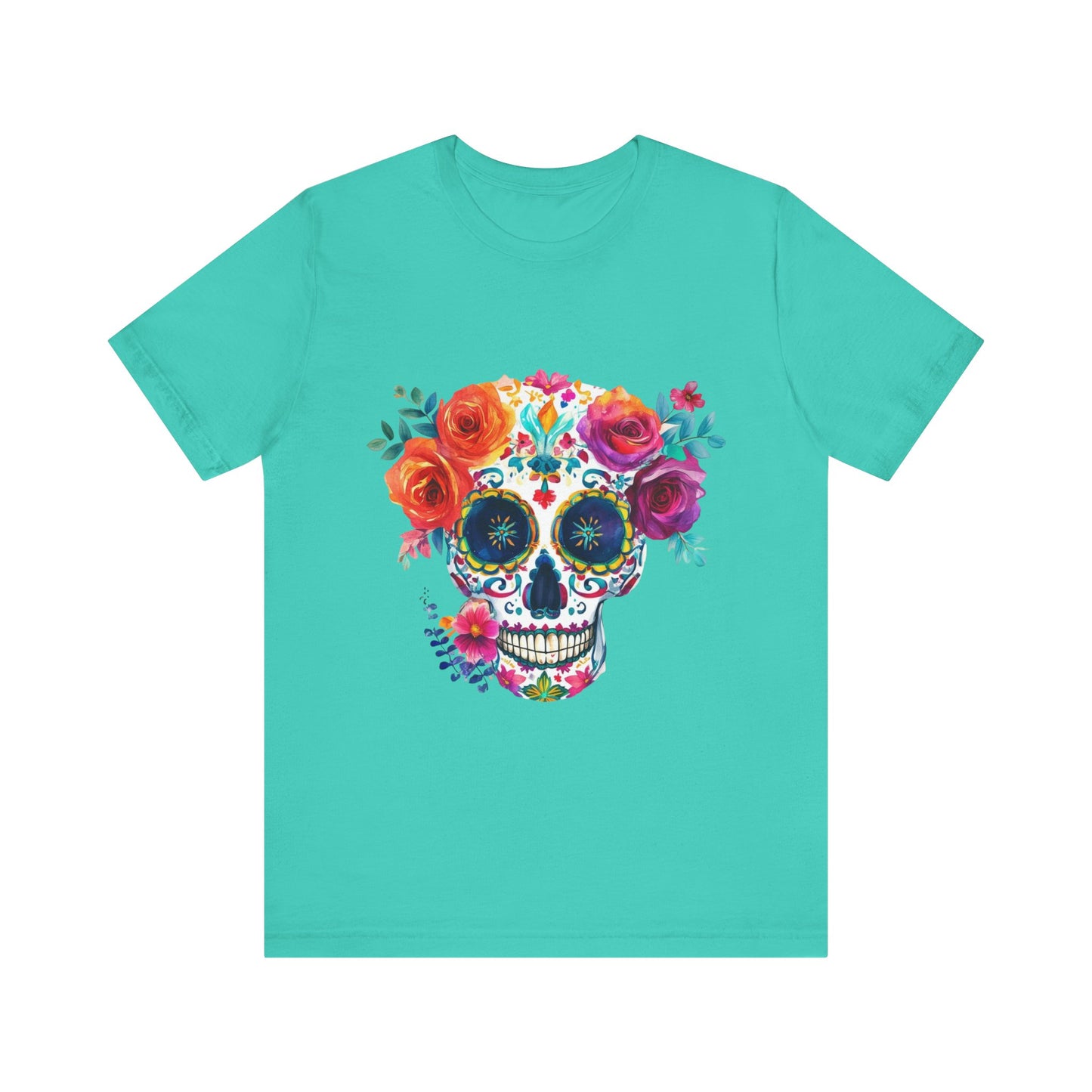 Day of the Dead Bright Sugar Skull Unisex Jersey Short Sleeve Tee