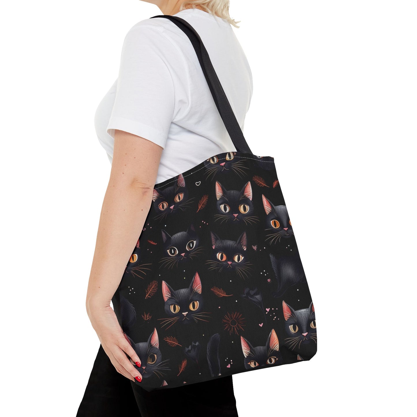 Cute Black Cat Pattern Tote Bag (AOP)