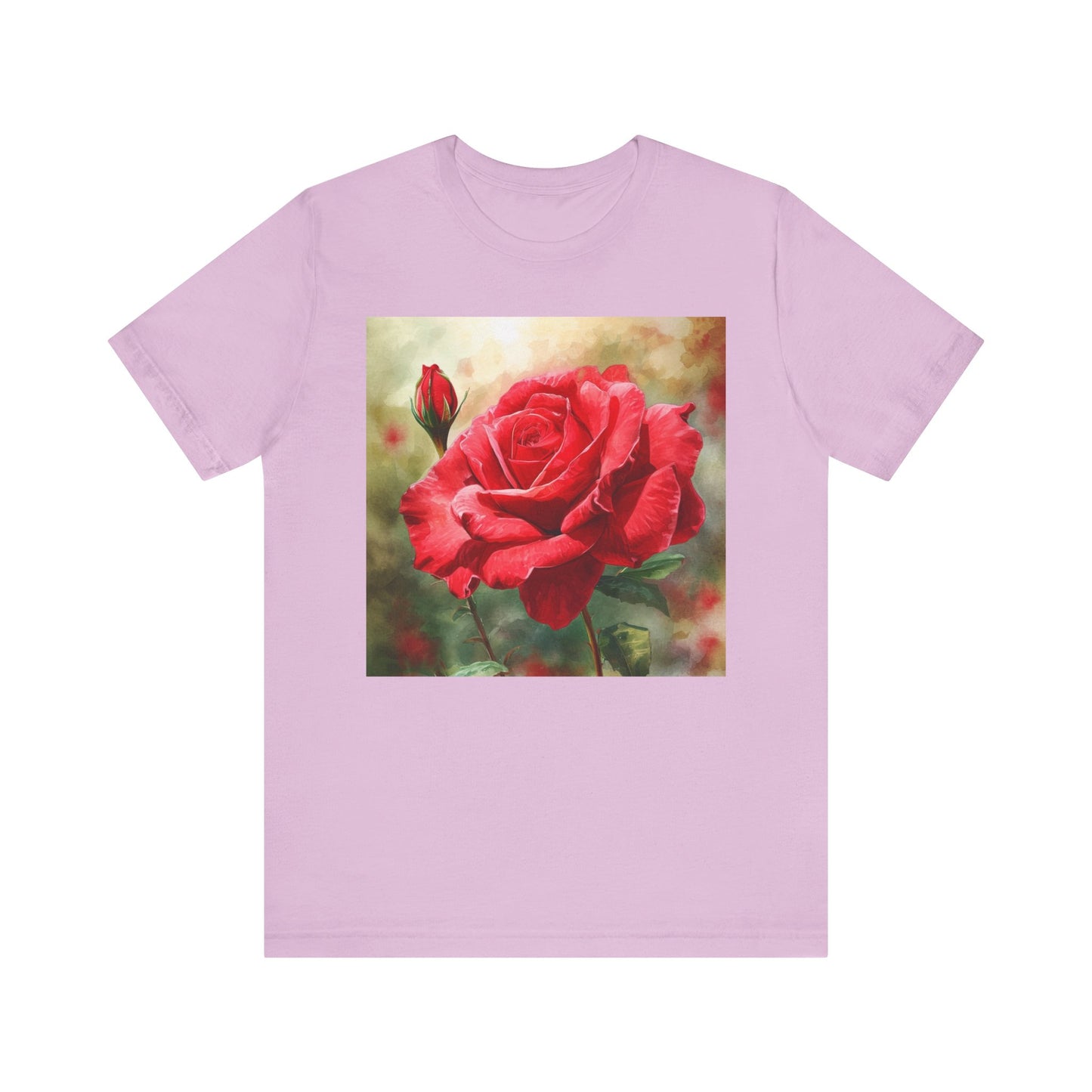 Elegant Rose Short Sleeve Tee - Perfect for Nature Lovers & Everyday Comfort
