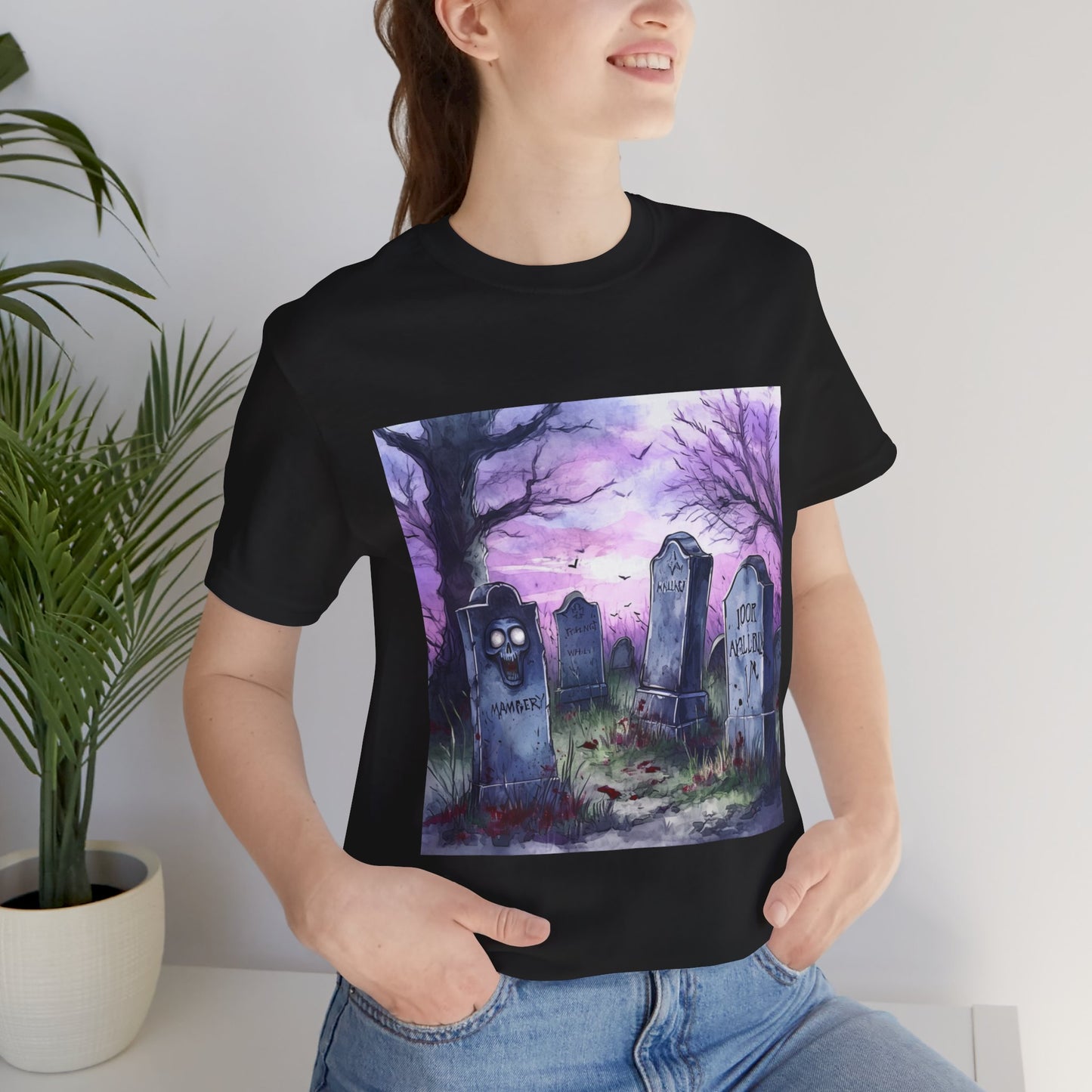 Purple Graveyard Unisex Jersey Short Sleeve Tee