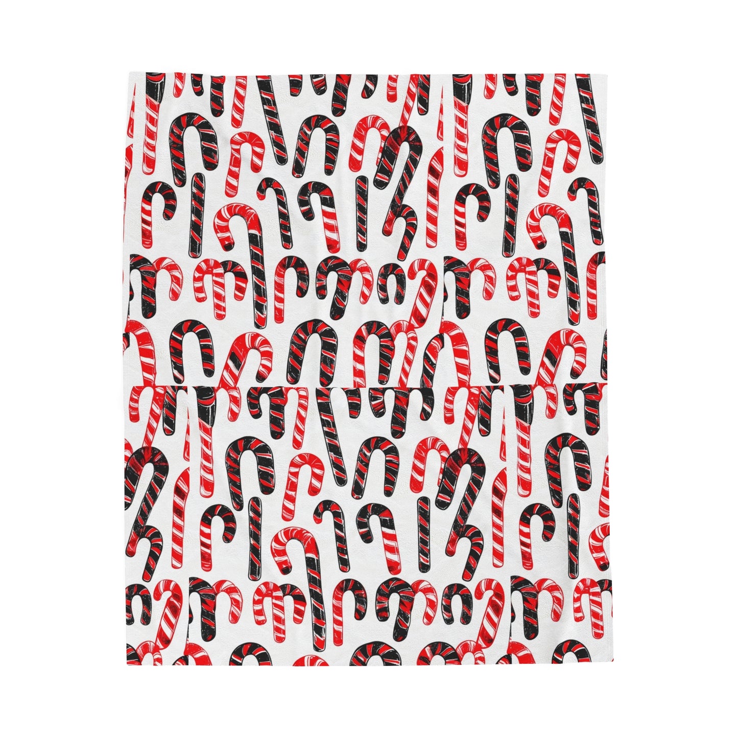 Cute Candy Cane Pattern Velveteen Plush Blanket