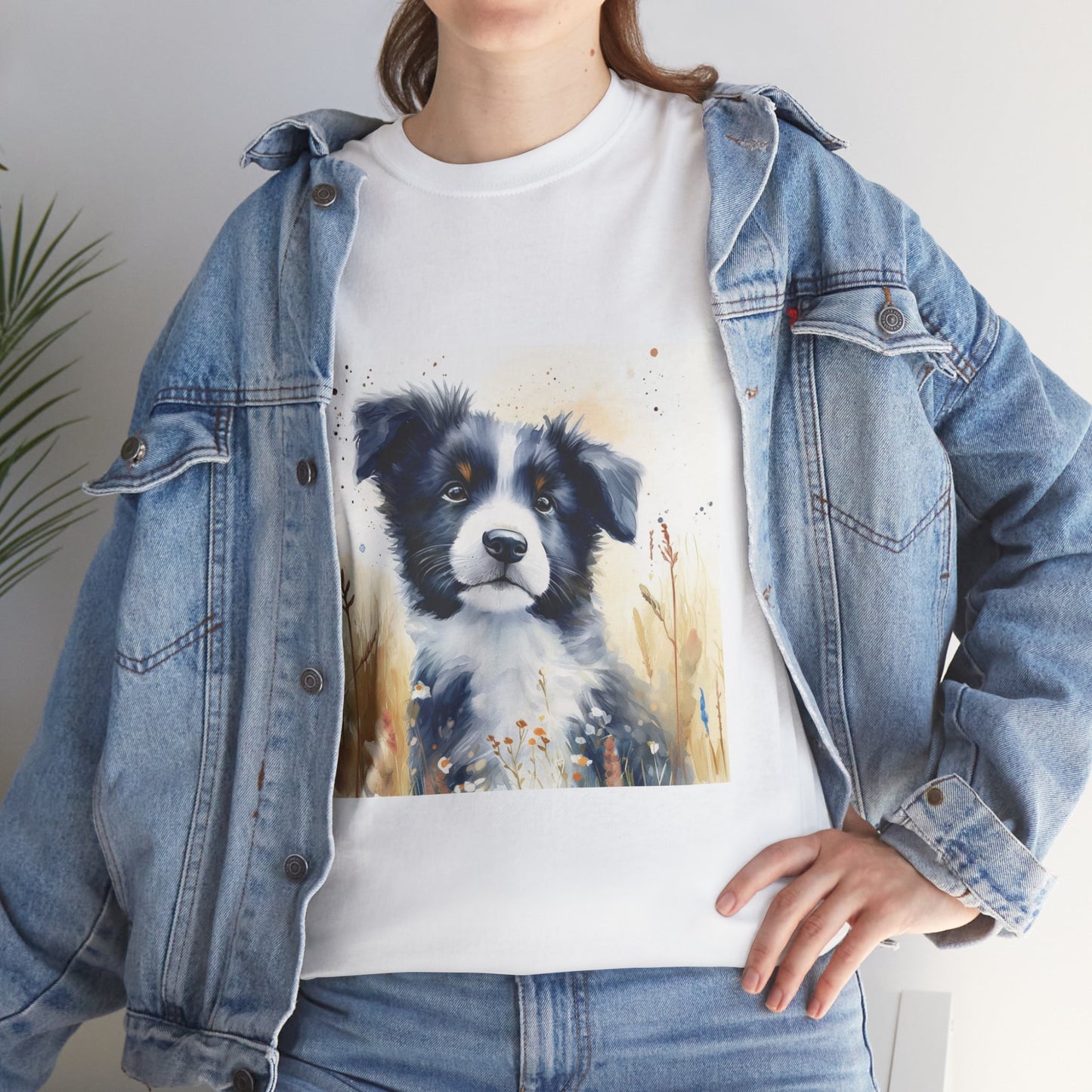 Border Collie Puppy Unisex Heavy Cotton Tee