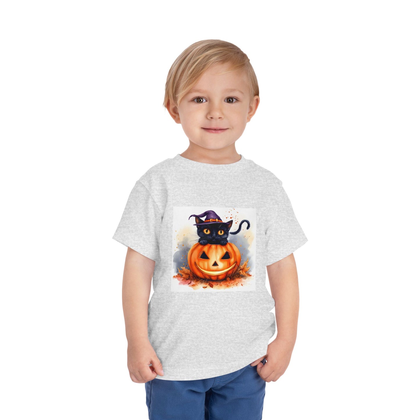 Halloween Cat Toddler Short Sleeve Tee