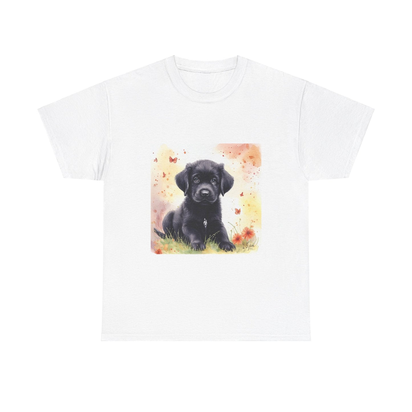 Black Lab Puppy Unisex Heavy Cotton Tee