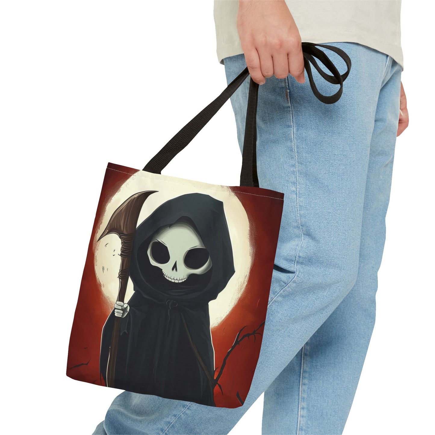 Cute Grim Reaper Tote Bag (AOP)