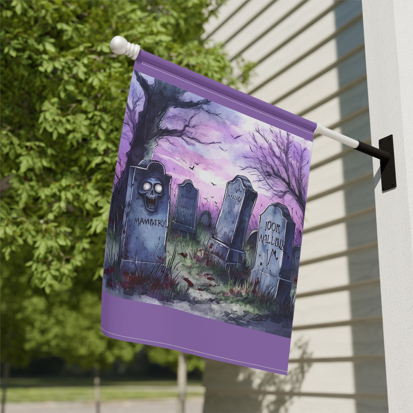 Purple Graveyard Garden & House Banner