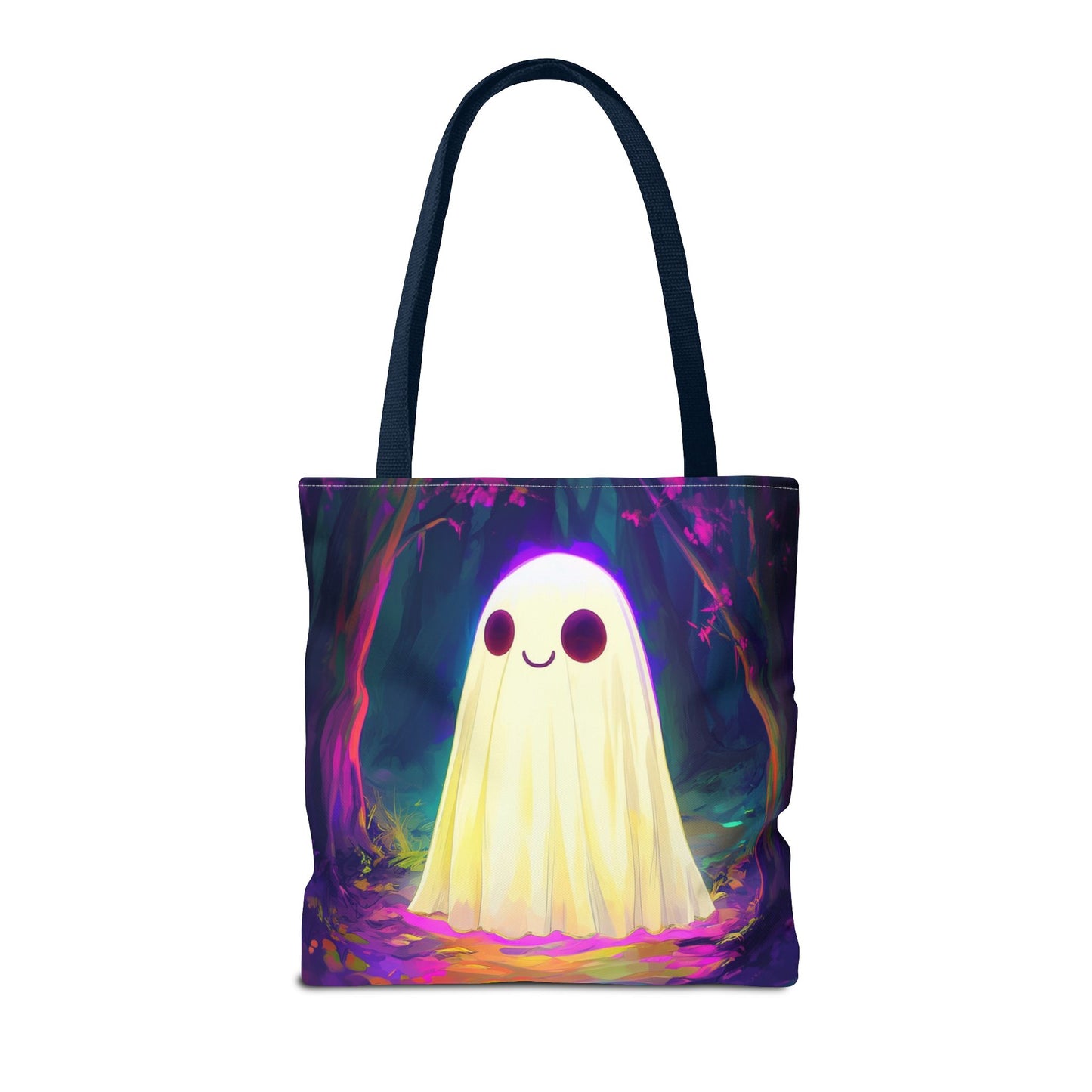 Cute Neon Ghost Tote Bag (AOP)