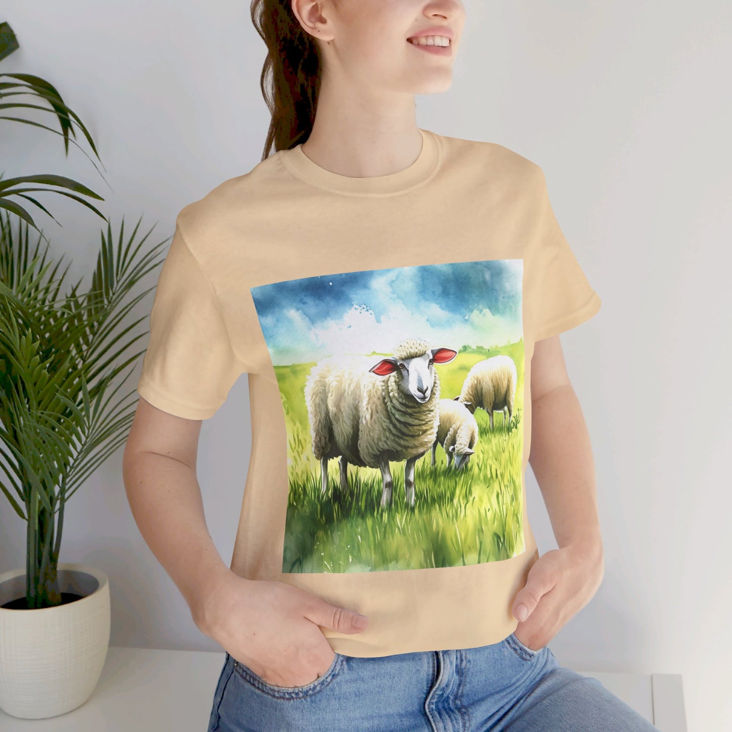 Adorable Sheep Unisex Jersey Short Sleeve Tee