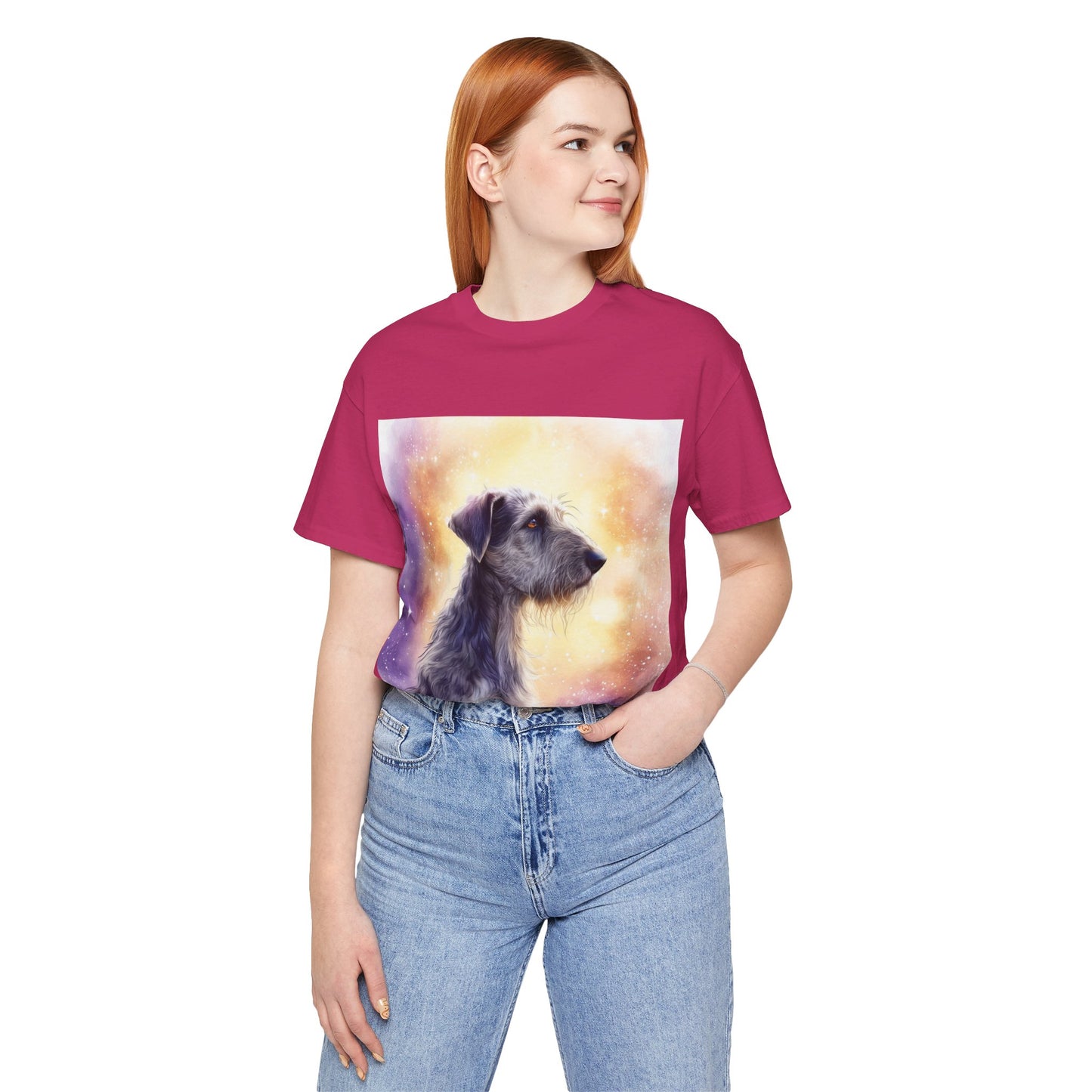 Watercolor Irish Wolf Hound Unisex Jersey Short Sleeve Tee