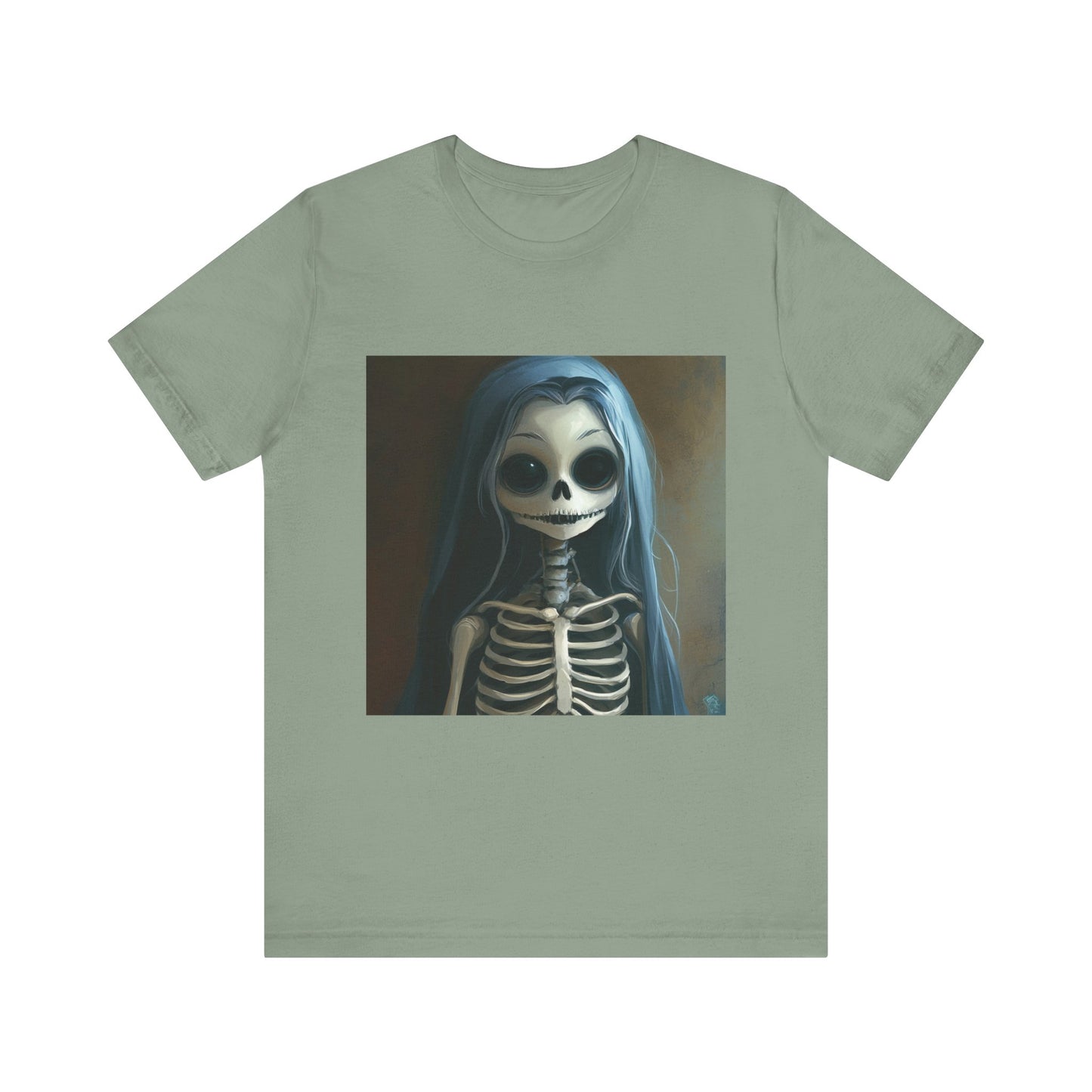 Blue Hair Skeleton Unisex Jersey Short Sleeve Tee