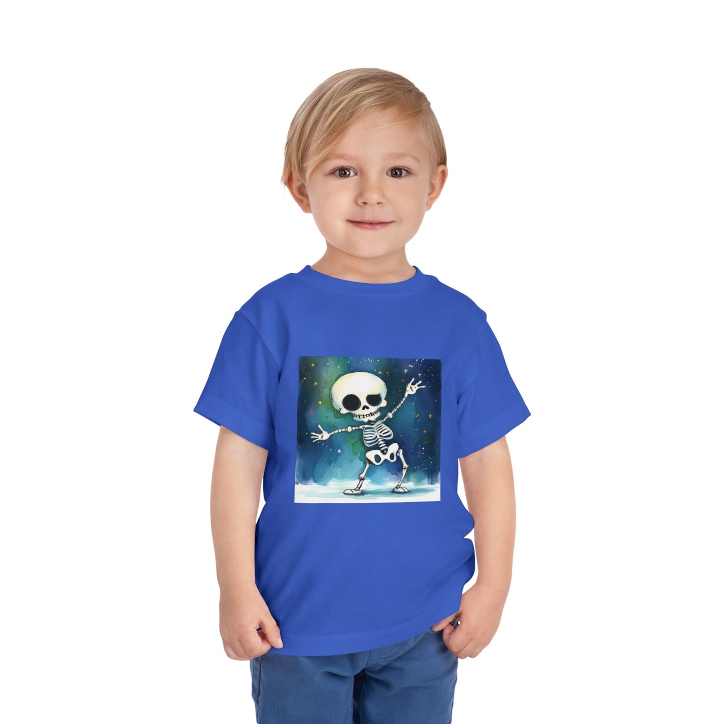 Cute Dancing Skeleton Toddler Short Sleeve Tee