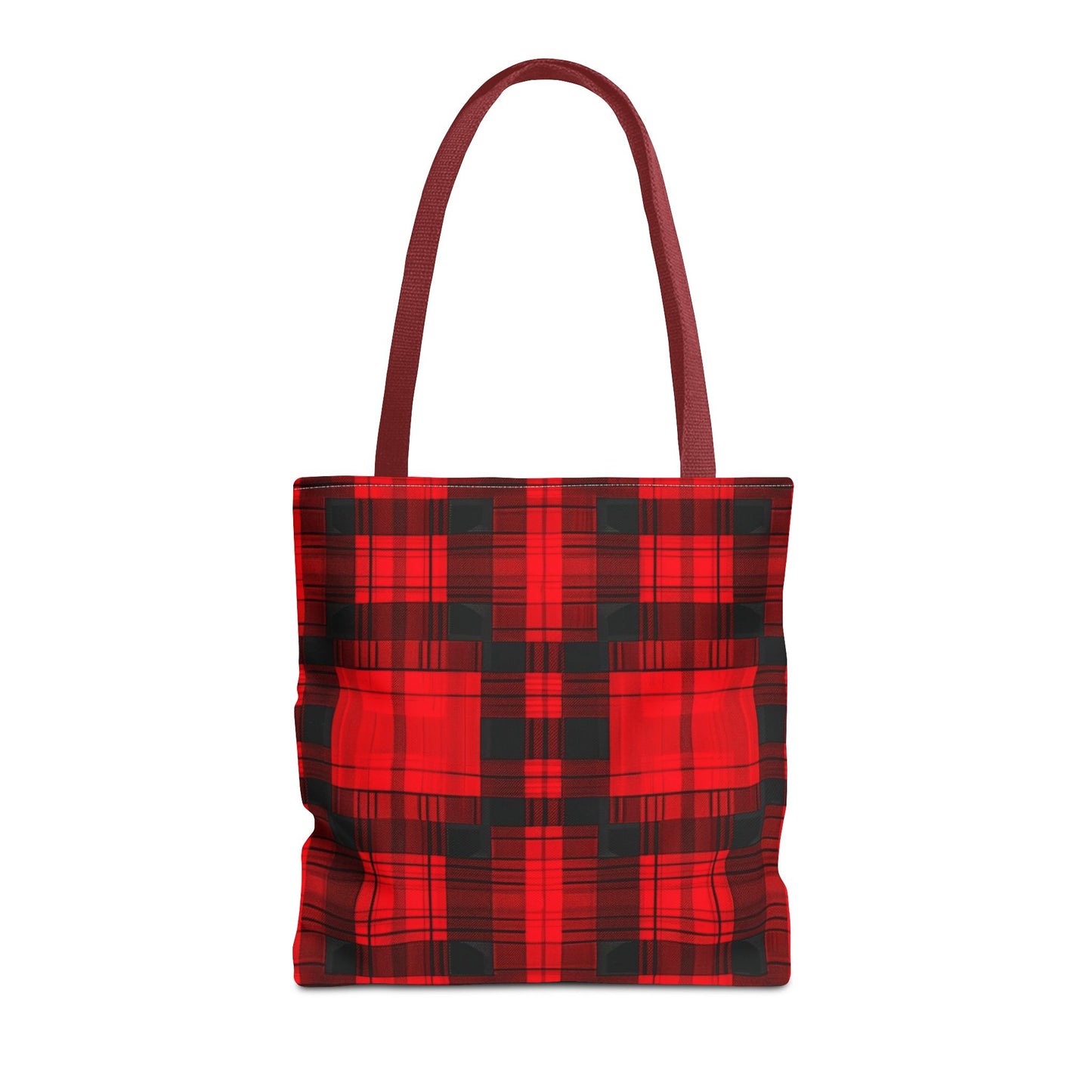 Red and Black Plaid Pattern Tote Bag (AOP)