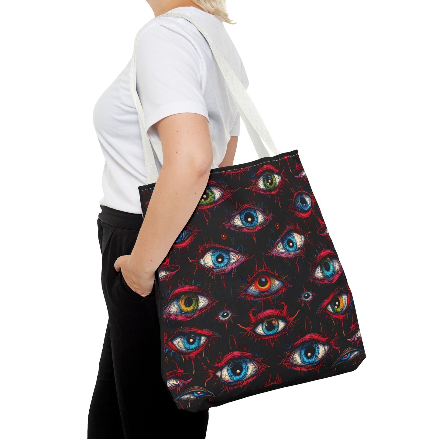 Creepy Eye Pattern Tote Bag (AOP)