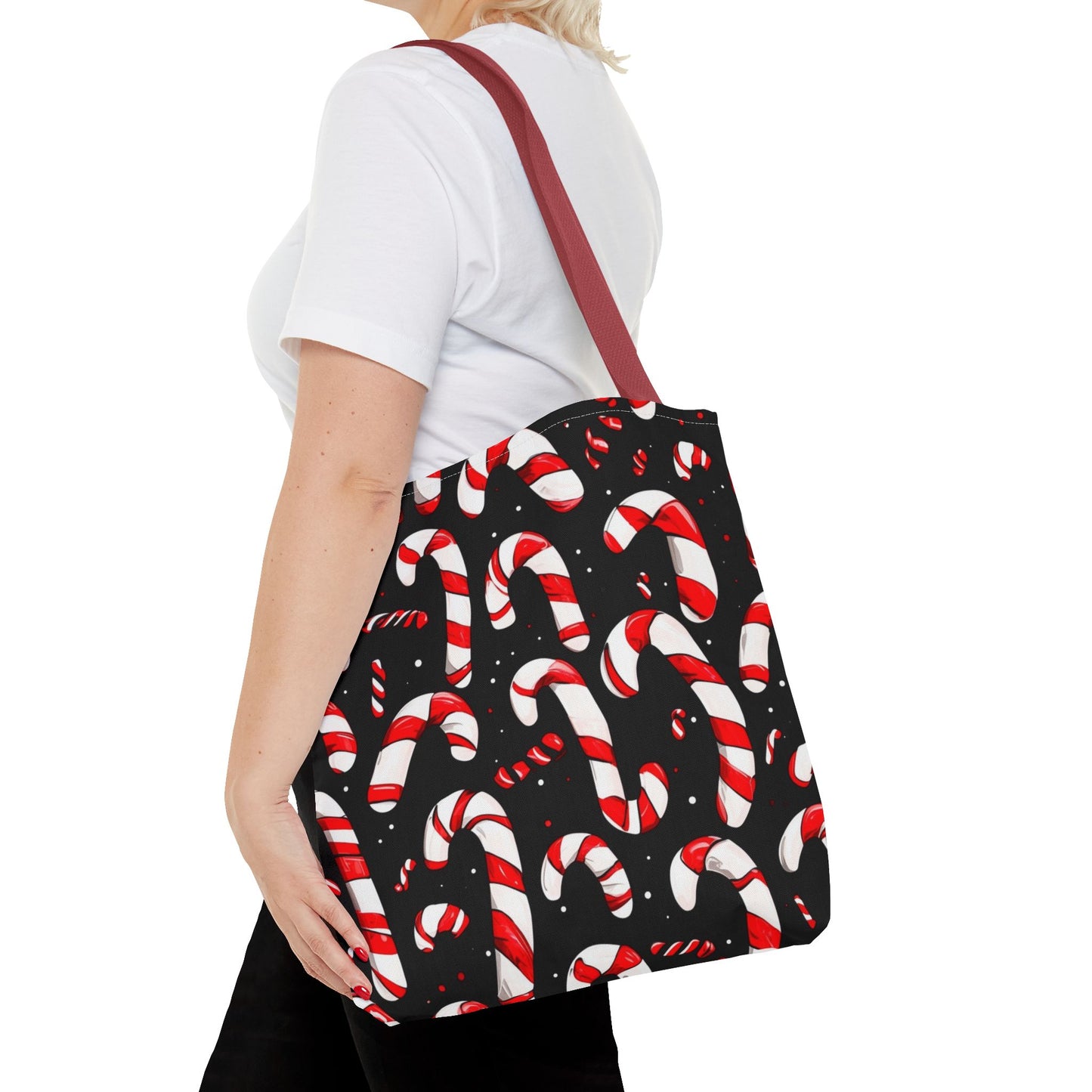 Cartoon Candy Canes Tote Bag (AOP)