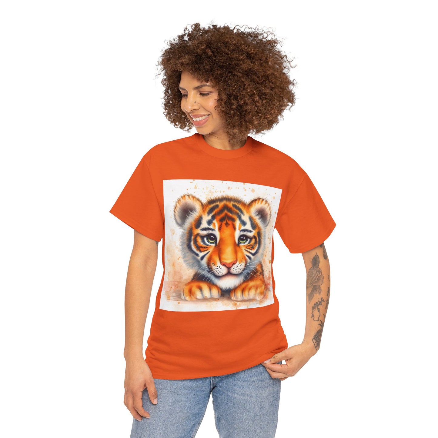 Cute Tiger Unisex Heavy Cotton Tee