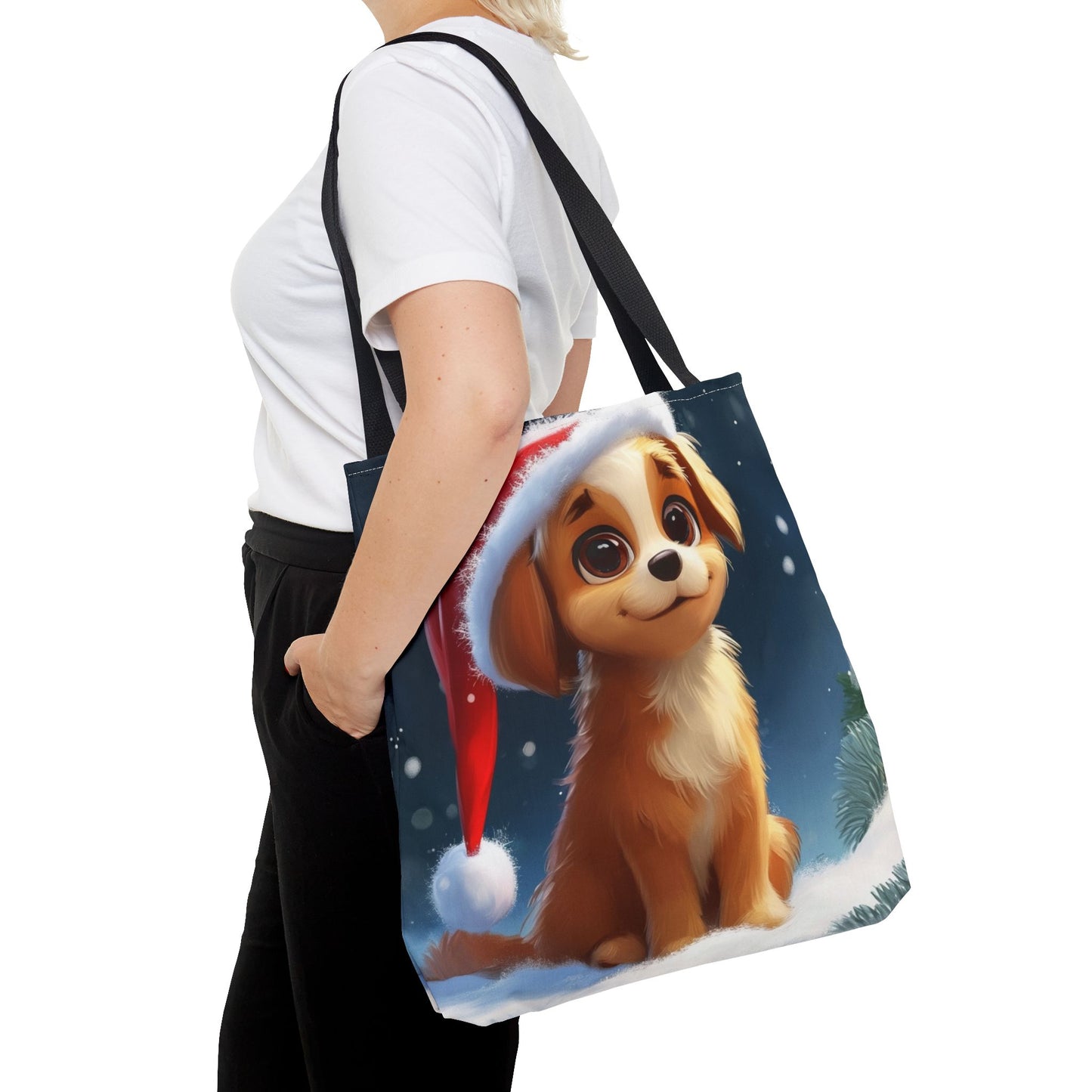 Cute Holiday Puppy Tote Bag (AOP)