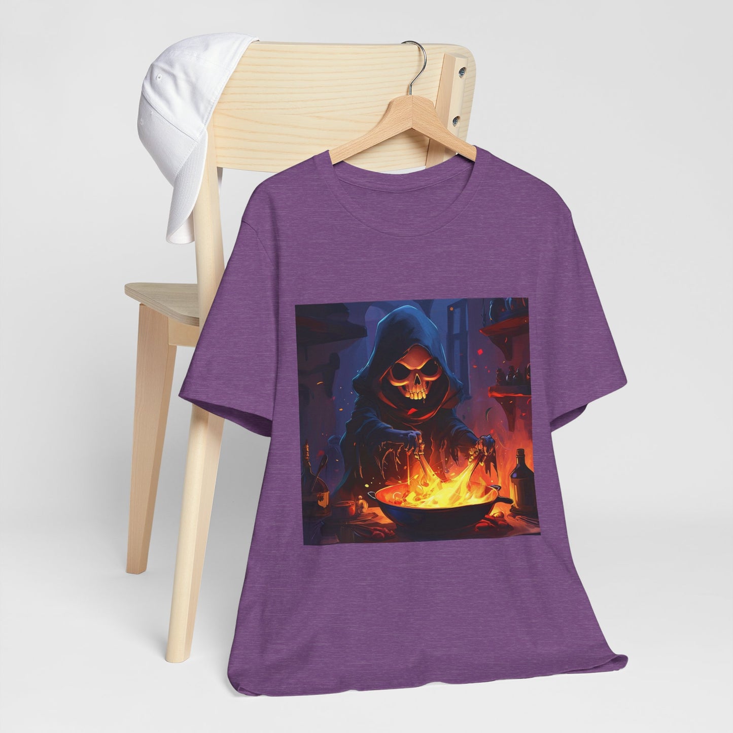 Dark Grim Reaper Cooking Unisex Jersey Short Sleeve Tee