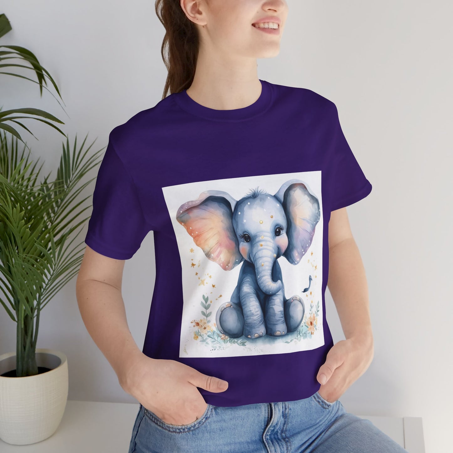 Adorable Baby Elephant Unisex Jersey Short Sleeve Tee