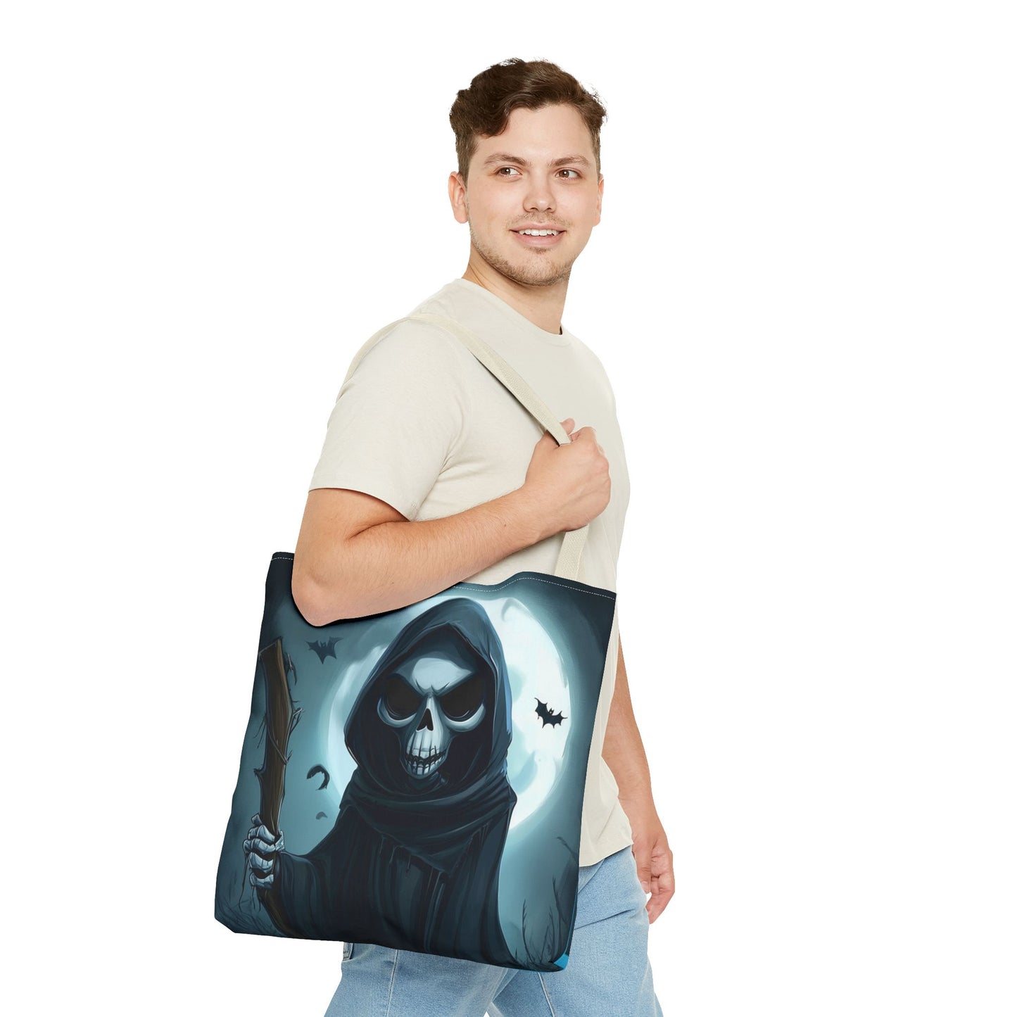 Spooky Grim Reaper Tote Bag (AOP)