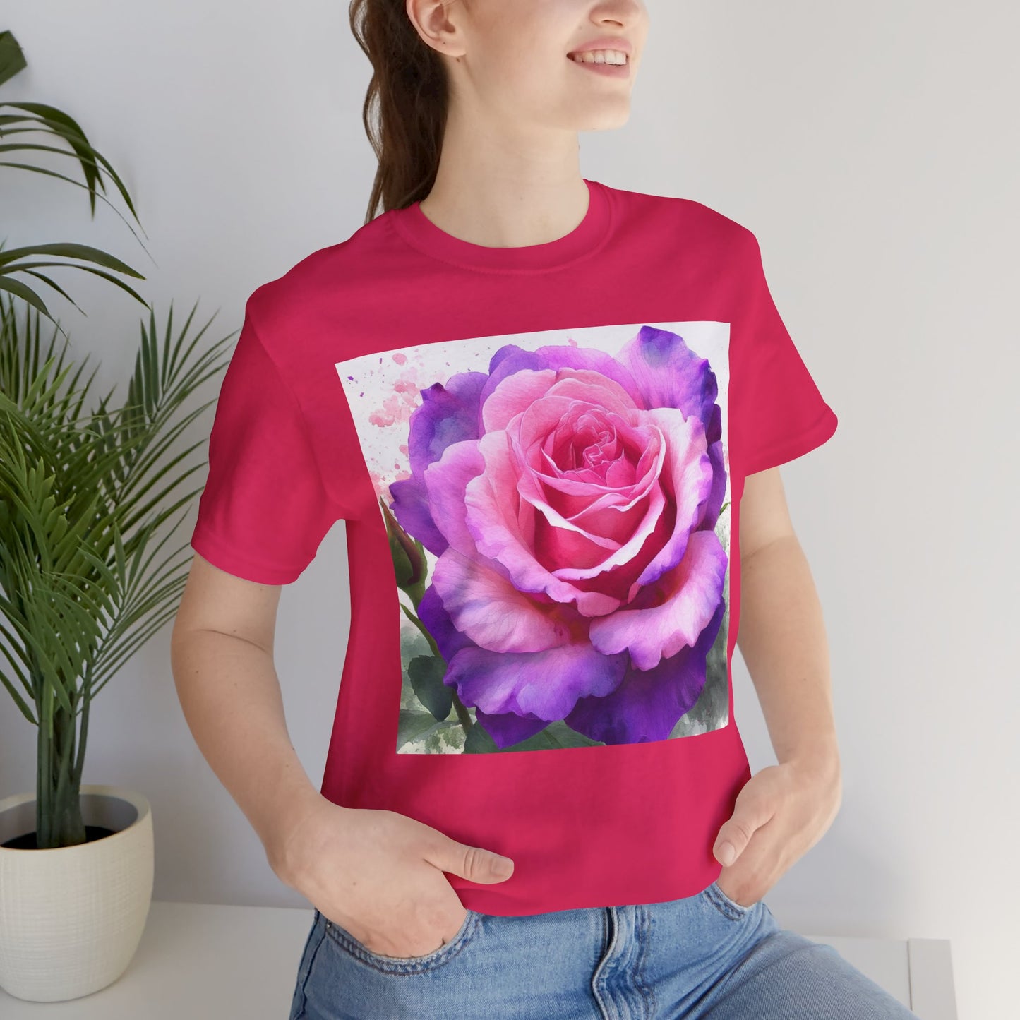 Rose Garden Unisex Jersey Tee - Vibrant Rose Design