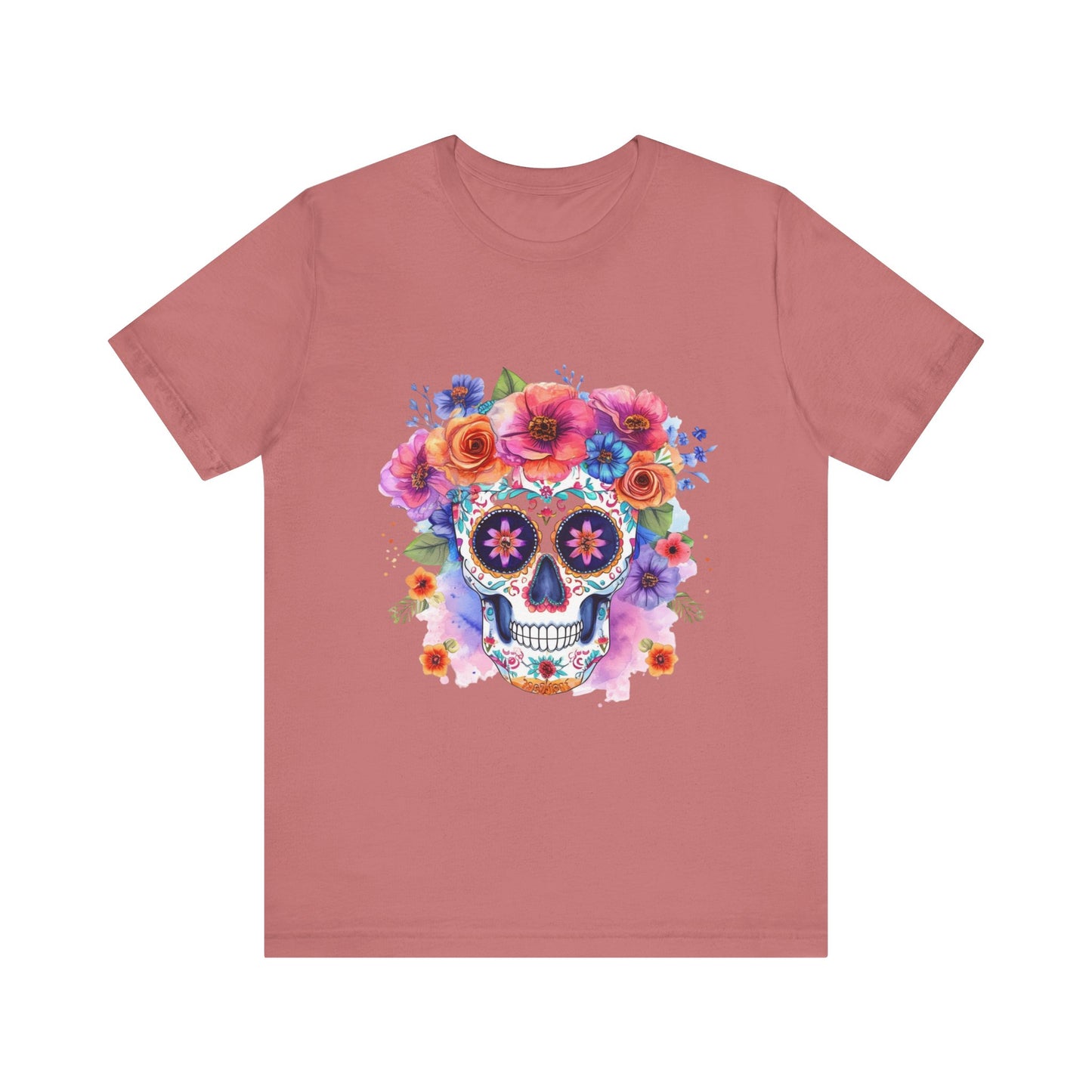 Colorful Sugar Skull Unisex Jersey Short Sleeve Tee