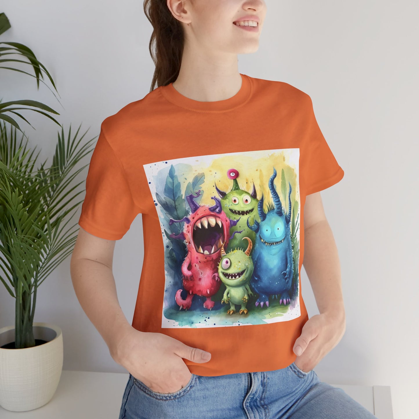 Cute Cartoon Monsters Unisex Jersey Short Sleeve Tee