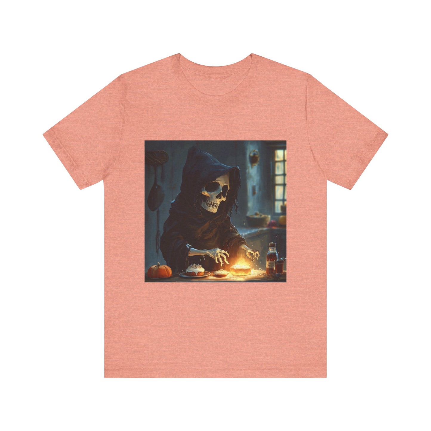 Grim Reaper Baking Sweet Rolls Unisex Jersey Short Sleeve Tee