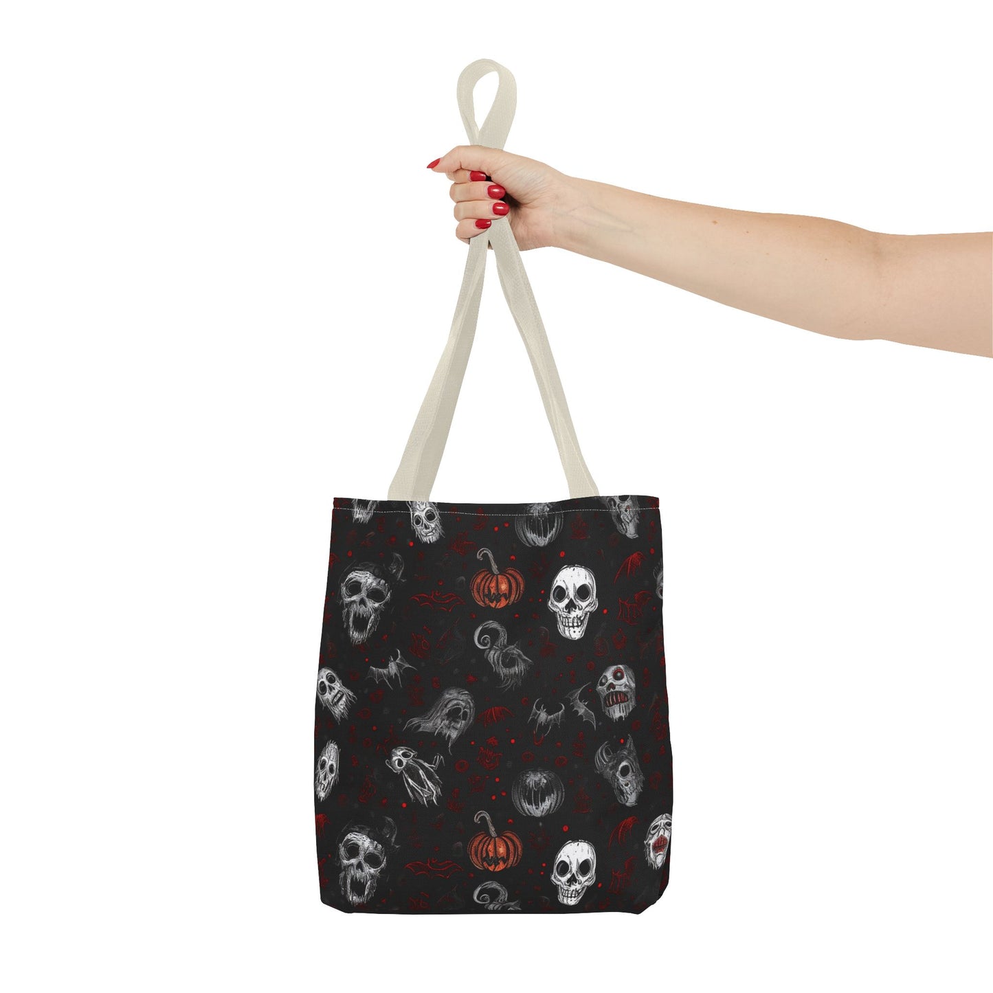 Scary Halloween Pattern Tote Bag (AOP)