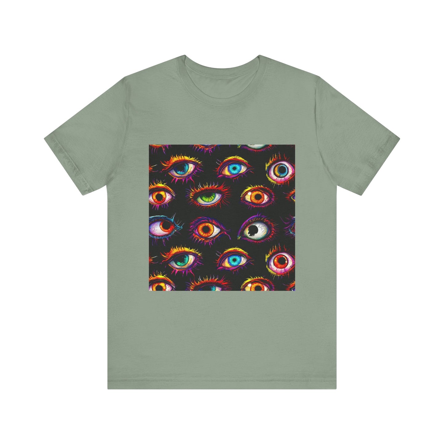 Colorful Spooky Eye Pattern Unisex Jersey Short Sleeve Tee