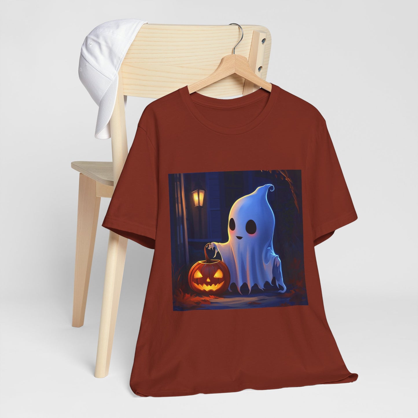 Cute Ghost Trick or Treating Unisex Jersey Short Sleeve Tee