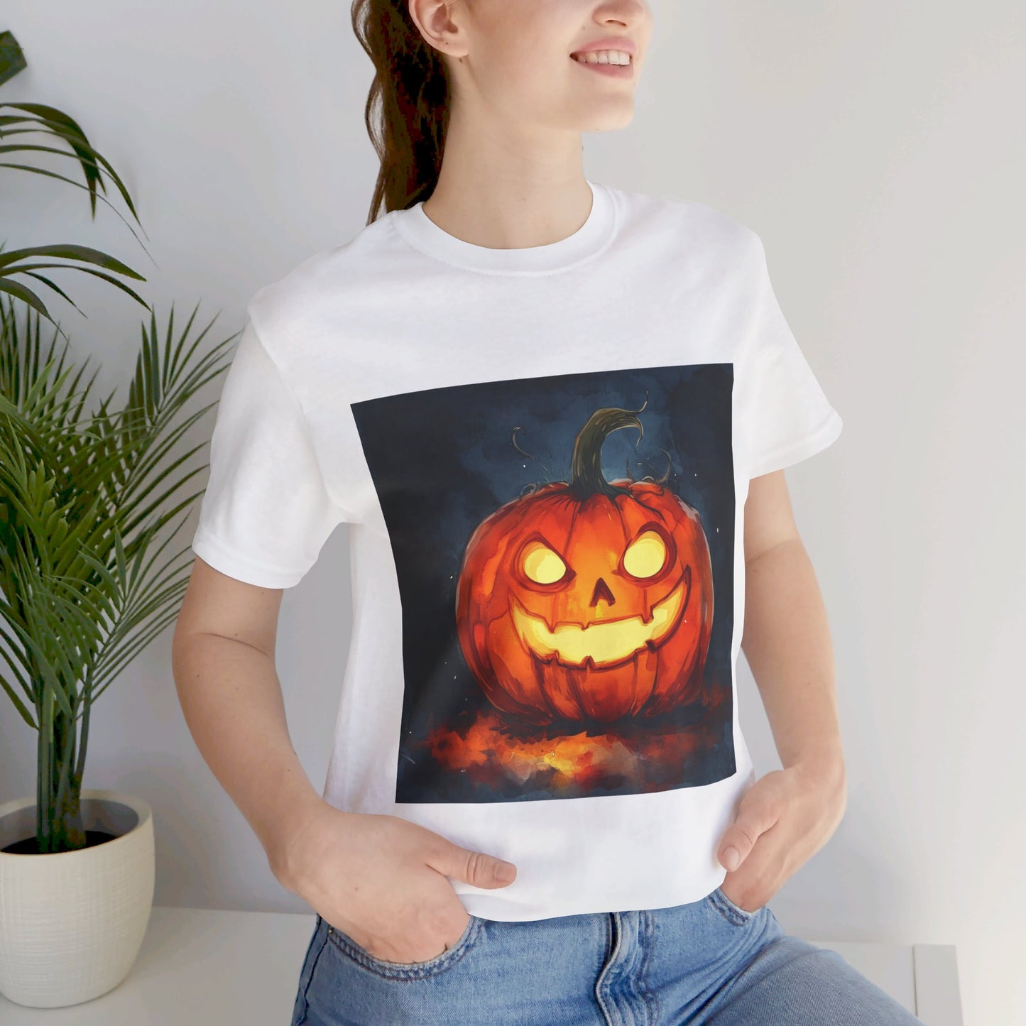 Cute Creepy Jack o Lantern Unisex Jersey Short Sleeve Tee