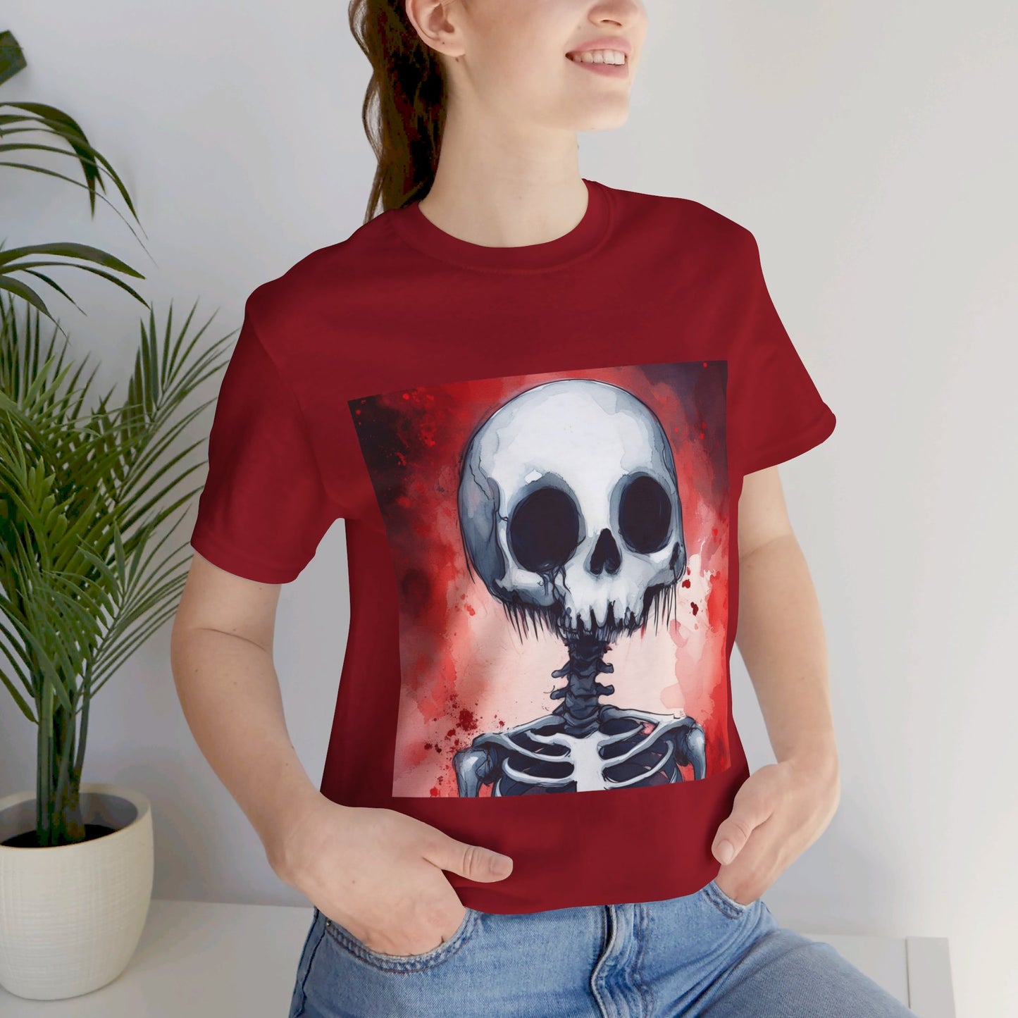 Red Skeleton Unisex Jersey Short Sleeve Tee