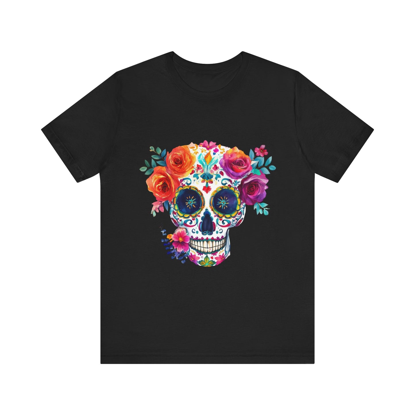 Day of the Dead Bright Sugar Skull Unisex Jersey Short Sleeve Tee