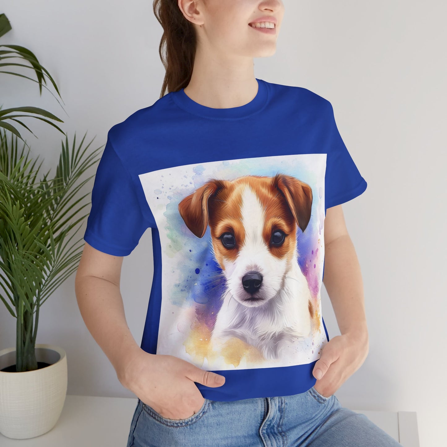 Cute Jack Russell Unisex Jersey Short Sleeve Tee