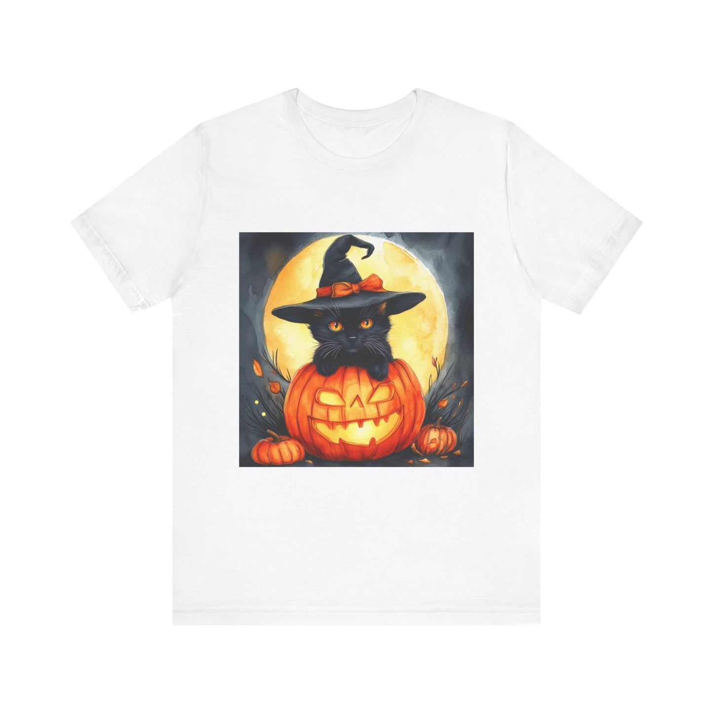 Cat inside Jack o' Lantern Unisex Jersey Short Sleeve Tee