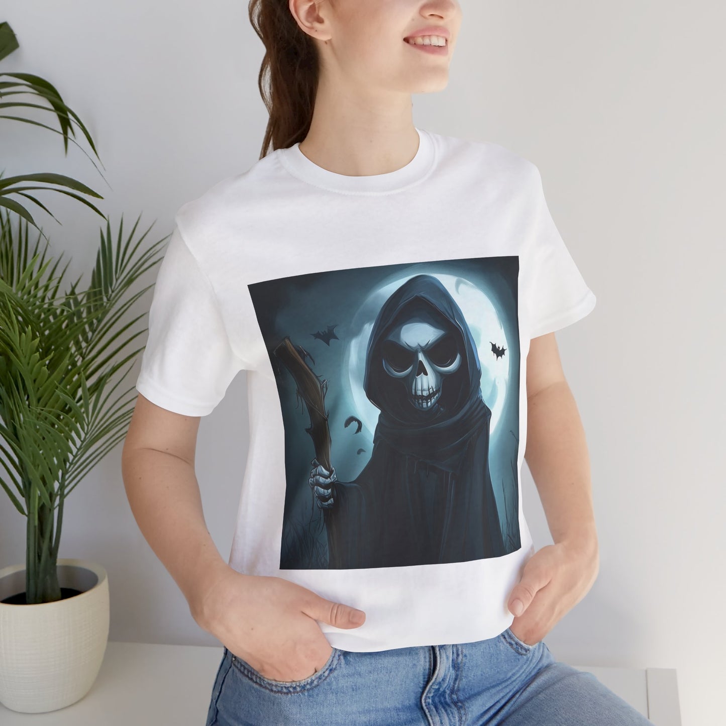 Spooky Grim Reaper Unisex Jersey Short Sleeve Tee