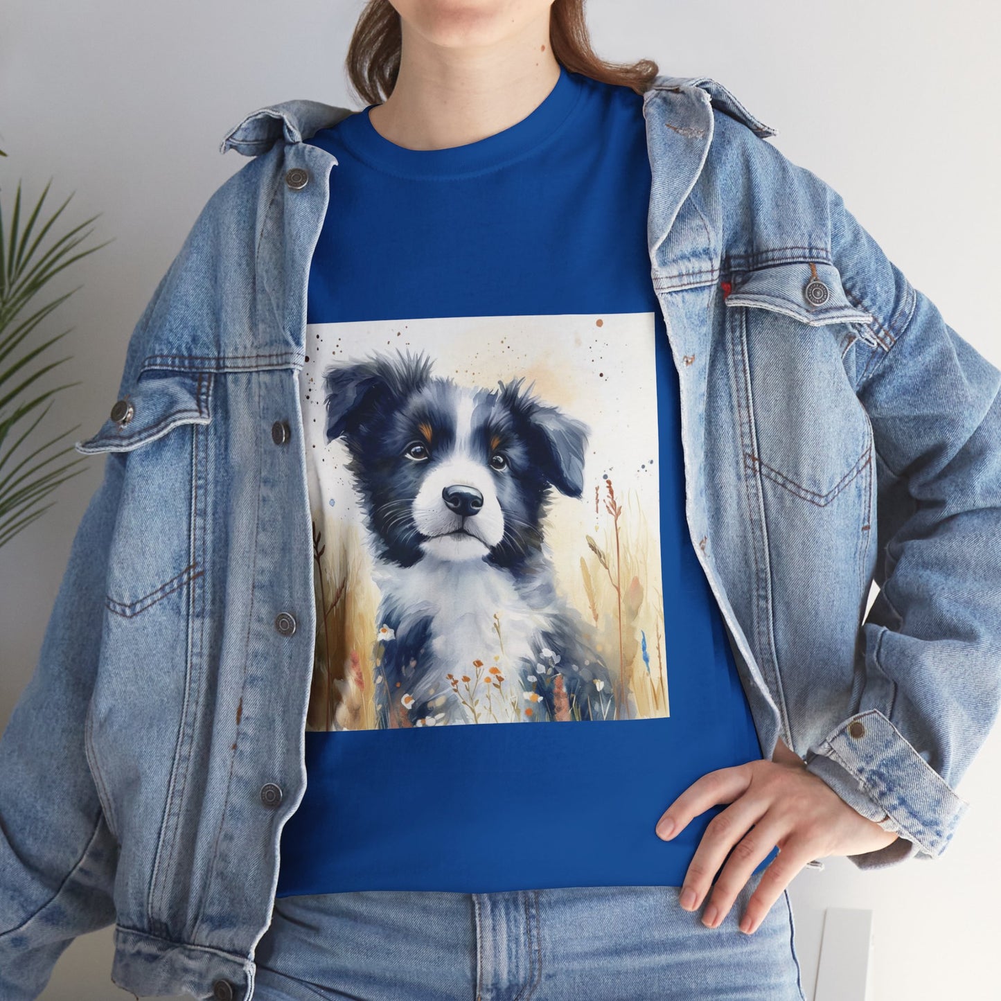 Border Collie Puppy Unisex Heavy Cotton Tee