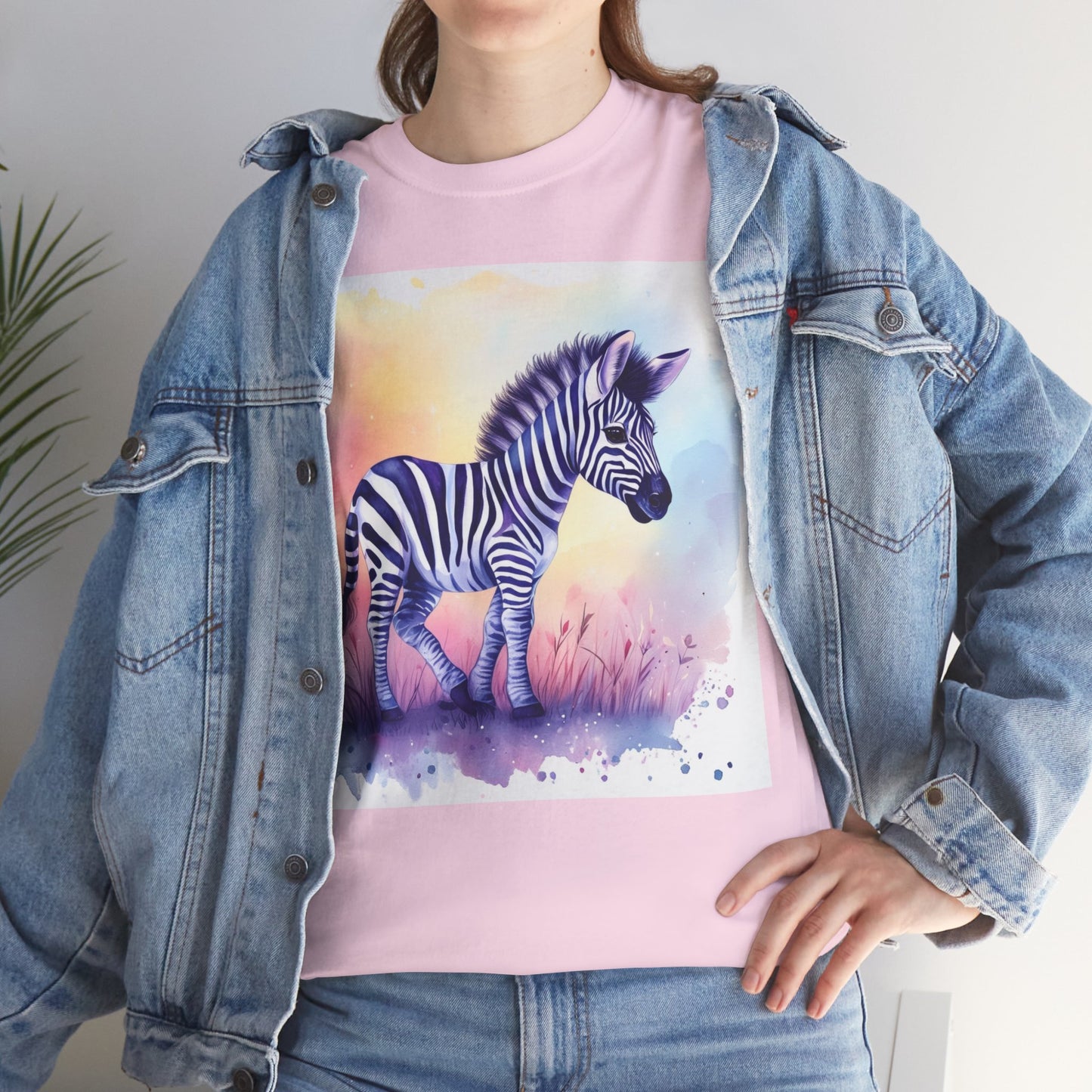 Lovable Baby Zebra Unisex Heavy Cotton Tee