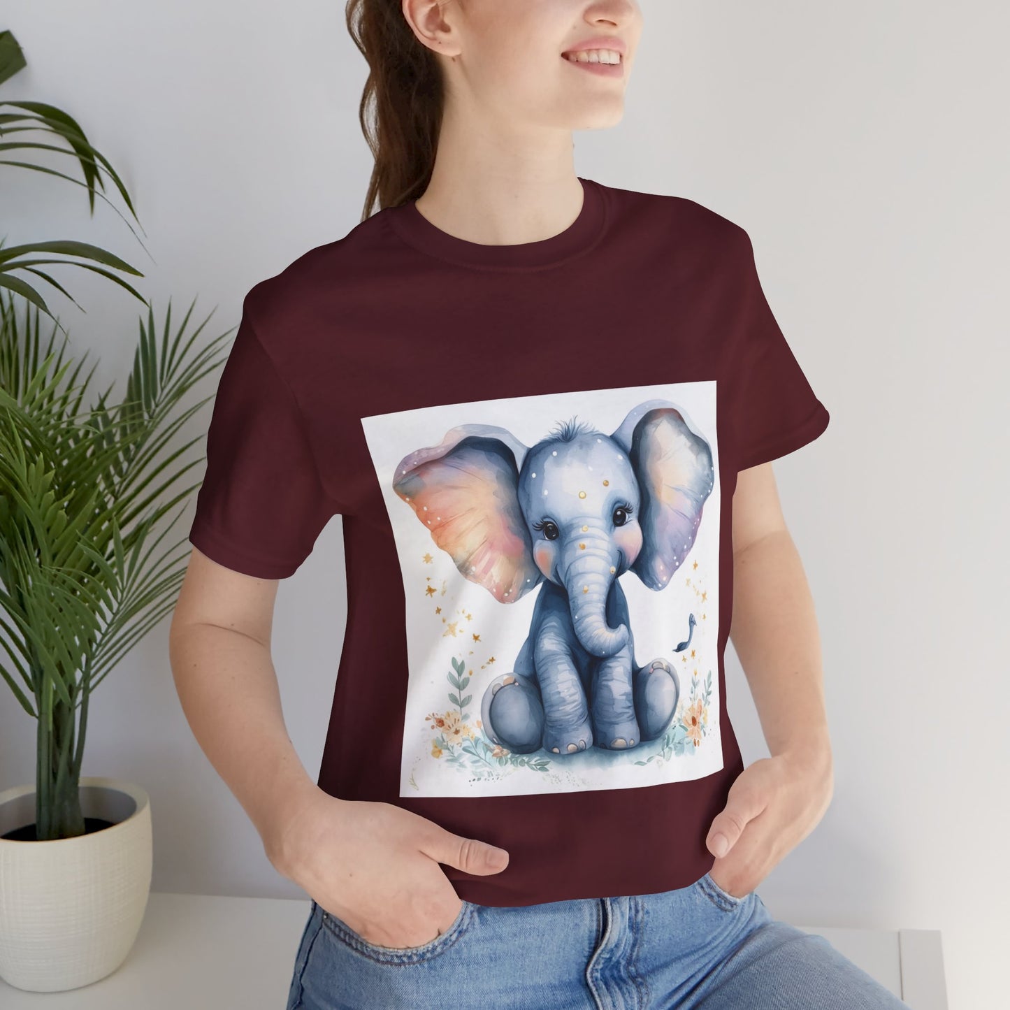 Adorable Baby Elephant Unisex Jersey Short Sleeve Tee