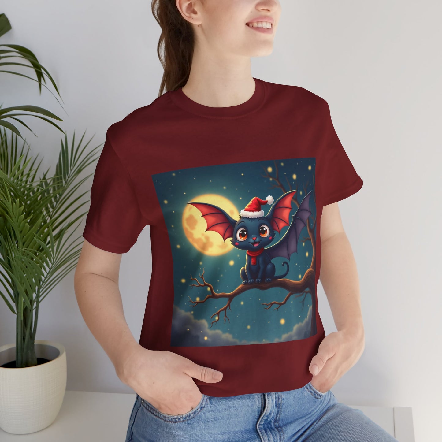 Adorable Festive Winter Bat Unisex Jersey Tee